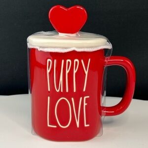 PETS - Rae Dunn - ‘Puppy Love’ ceramic mug & lid. NWT